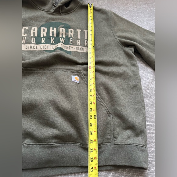 Carhartt Men’s Hoodie 2XL Original Fit Green Pullover Workwear Sweatshirt - Picture 10 of 11